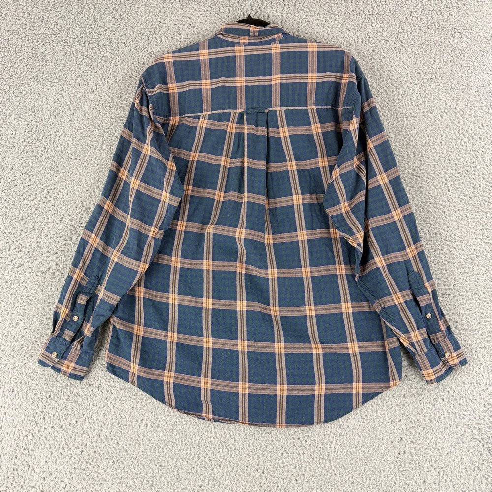 Eddie Bauer Button Down‎ Shirt Mens Medium Blue Plaid Long Sleeve Cotton Vintage - Picture 11 of 14